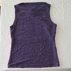 Purple Sleeveless Textured Top